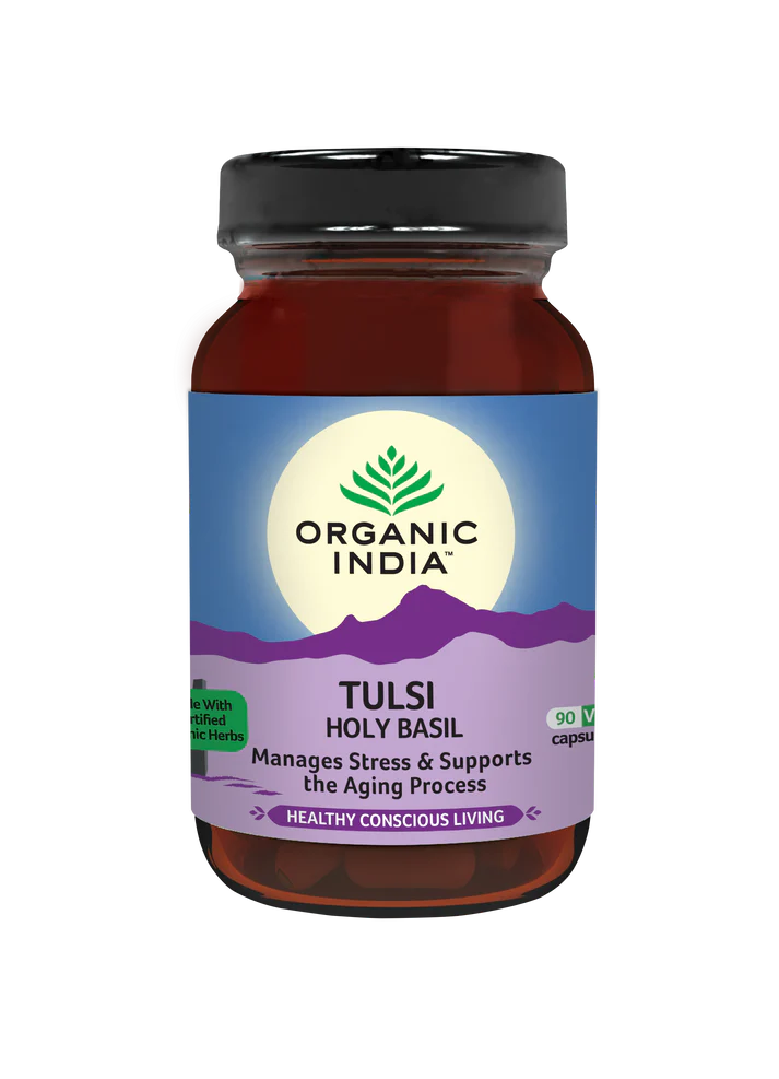 Organic India Tulsi Holy Basil Supplement - 90 Veg Capsules