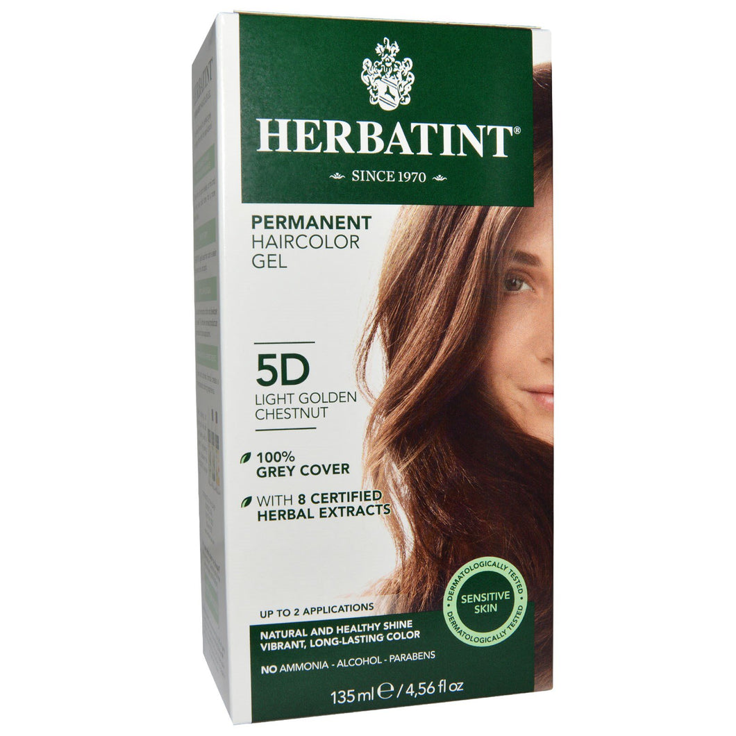 Herbatint - Permanent Hair Colour Gel - 5D Light Golden Chestnut (135ml)